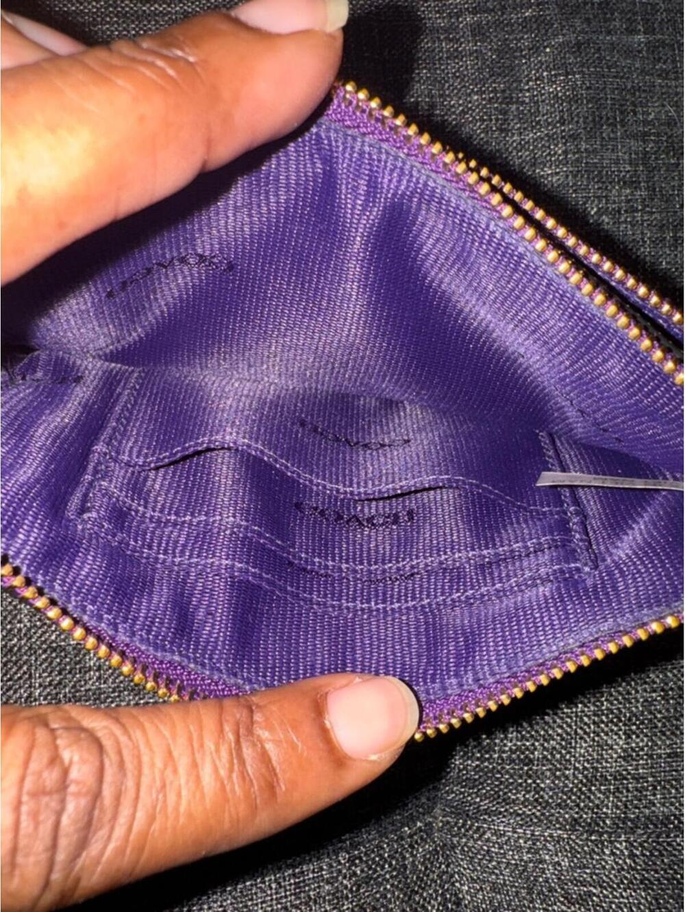 Coach Purple Leather Wristlet - Picture 4 of 6